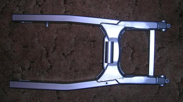 [The bottom of the modified ST swingarm.]