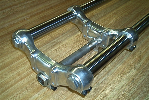 [Another picture of the triple clamps.]